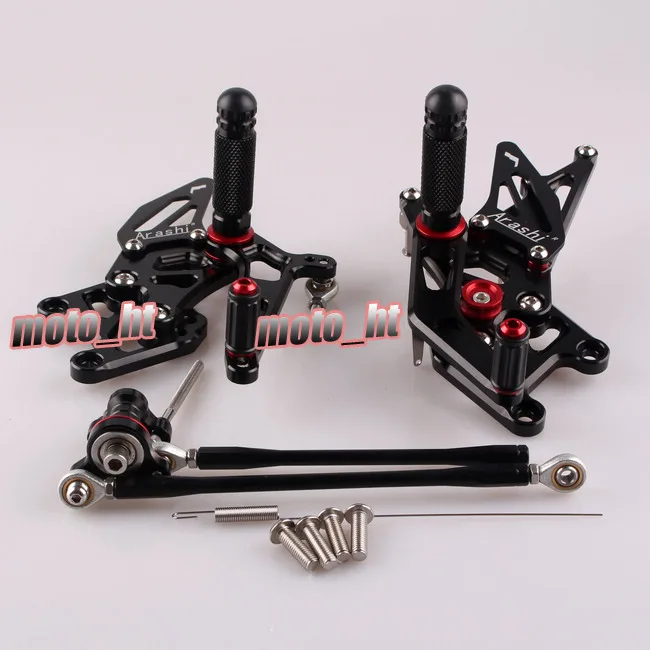 CBR 600 RR Motorcycle Footpegs Adjustable Rearset Rear set Foot pegs For Honda CBR600RR 2007 2008 Aluminum Alloy Black