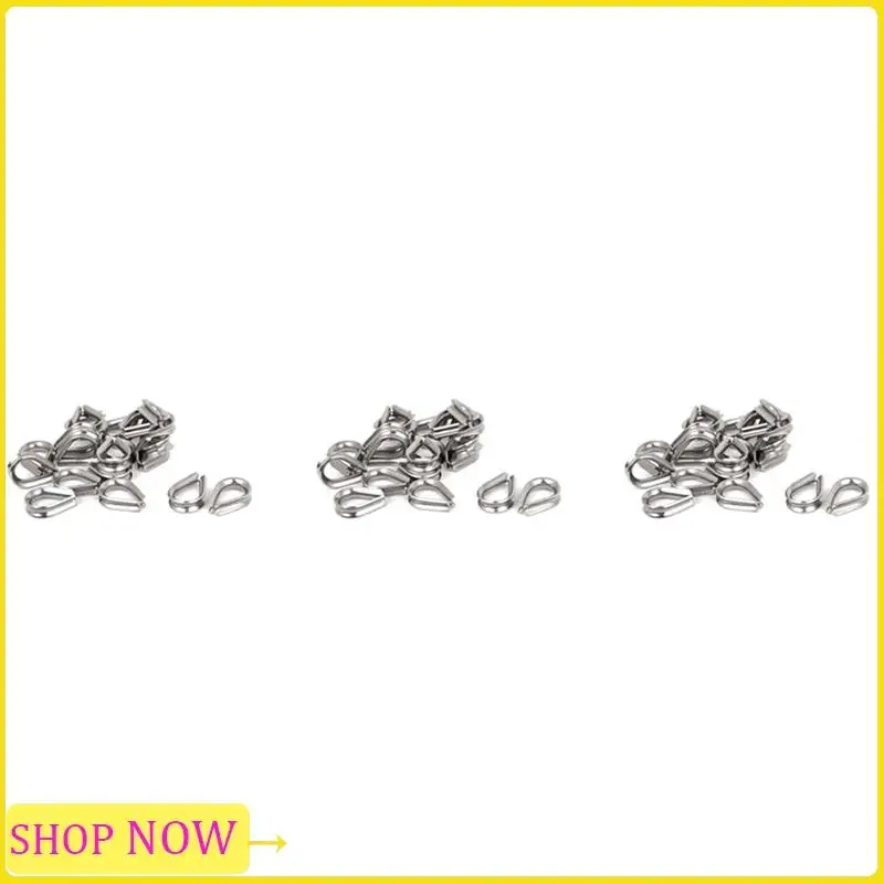 Especial Stainless Steel 2Mm Wire Rope Cable Thimbles Silver Tone 60 Pcs