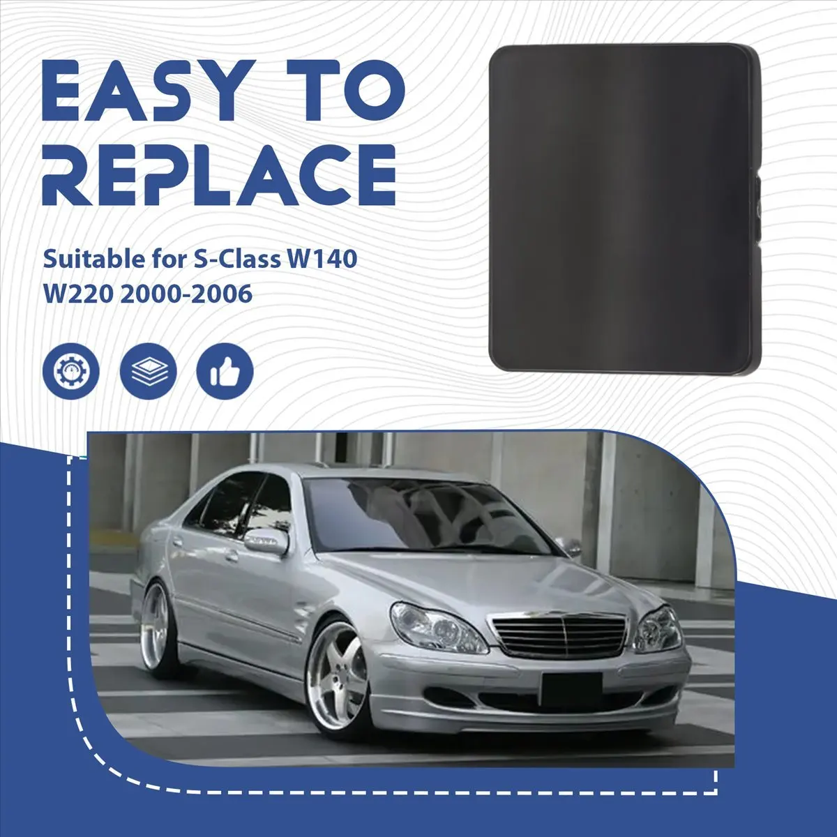 #77Y (Black)Side Skirt Jack Hole Cover Bumper Cap for S-Class W140 W220 2000-2006,Automotive Parts & Accessories