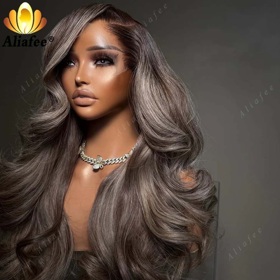 Balayage Drawstring Highlight Blonde Natural Wave Wigs Human Hair 13x6 Ombre Highlight Color Pre Styled Popular Colored Wigs