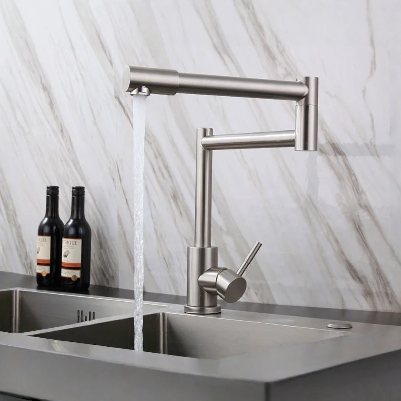 304 stainless steel gun gray single cold vegetable basin foldable rotating 360 degree sink kitchen sink faucet