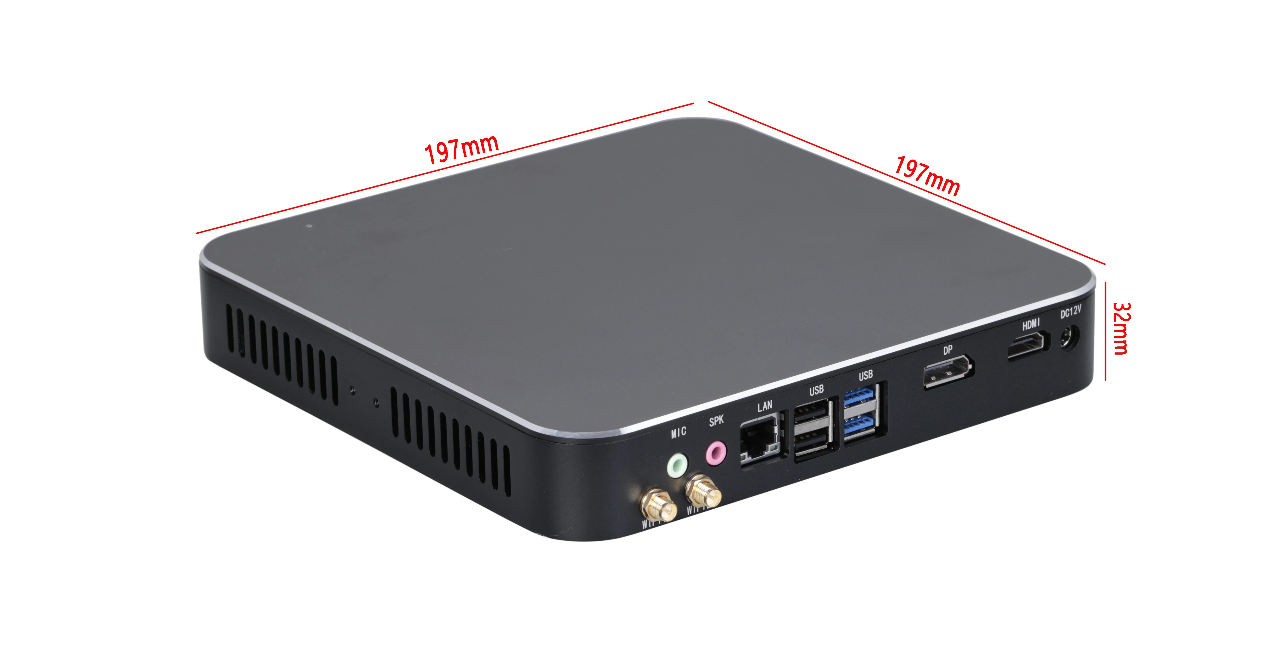 HD4003-DP-QM9750 Mini PC 7th Gen  Core I3 Processor Dual DDR4  12V/19V  4K Dual Display Industrial Office Computer