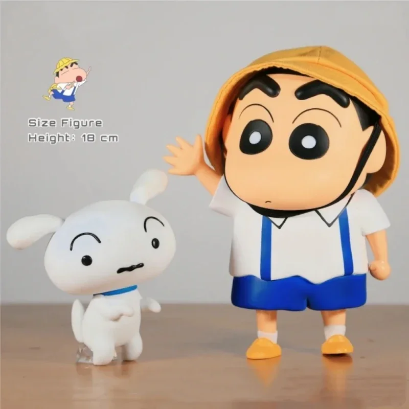 Genuine Japan Bandai 18cm Backstrap School Crayon Shin-chan Color Anime Figure Nohara Shinnosuke Cartoon Doll Model Display Gift