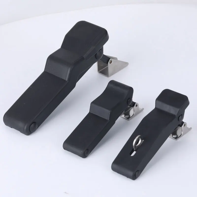 

DK609 Black Plastic Latch Slam Lock Industrial Flexible Rubber Cabinets Lock Hasp Toggle Latch Soft Pull Hidden Draw Door Lock