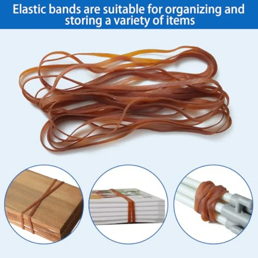 أربطة سلة المهملات شديدة التحمل مقاس 12 بوصة 12 عبوة من الأربطة المطاطية الكبيرة لعلب 833 جالونًا ومجلدات الملفات أربطة مرنة للمنزل والمكتب #3