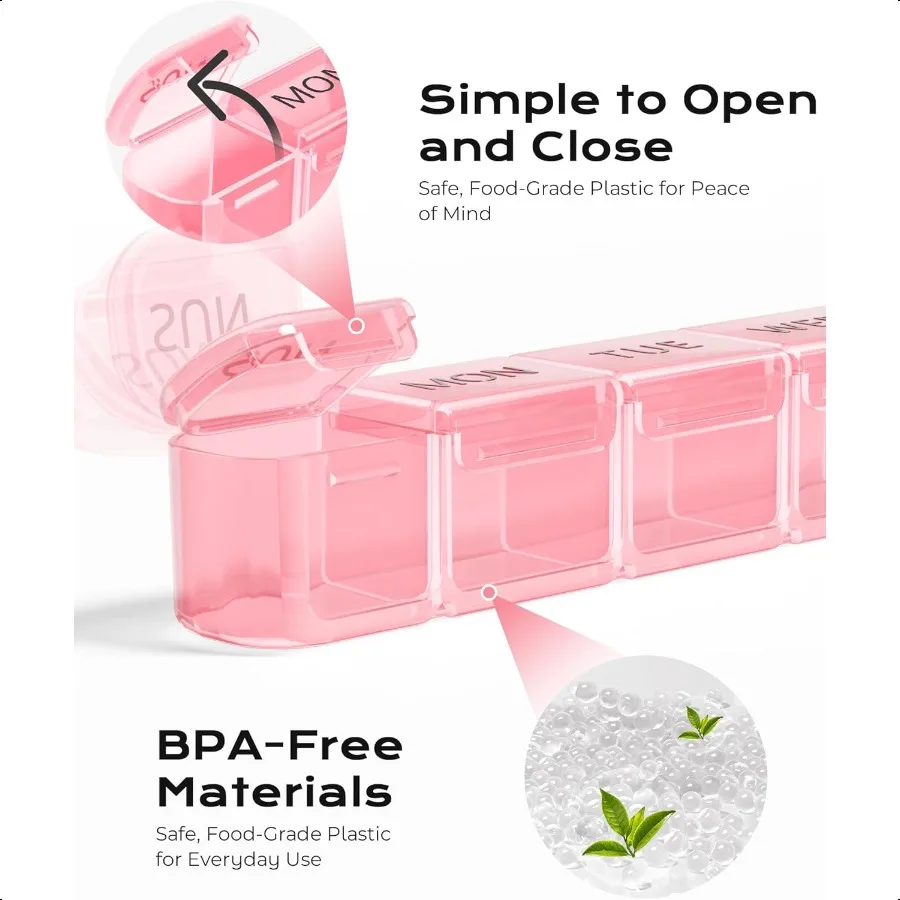 منظم حبوب أسبوعي كبير 7 أيام صندوق حبوب السفر علبة حبوب منع الحمل موزع حبوب يومي للفيتامينات الأدوية plements وزيت السمك P