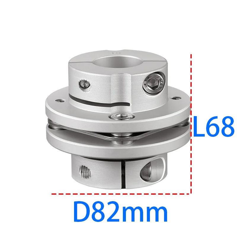 D82 L68 Aluminum alloy single and double flange diaphragm coupling step type high-precision servo motor elastic coupling