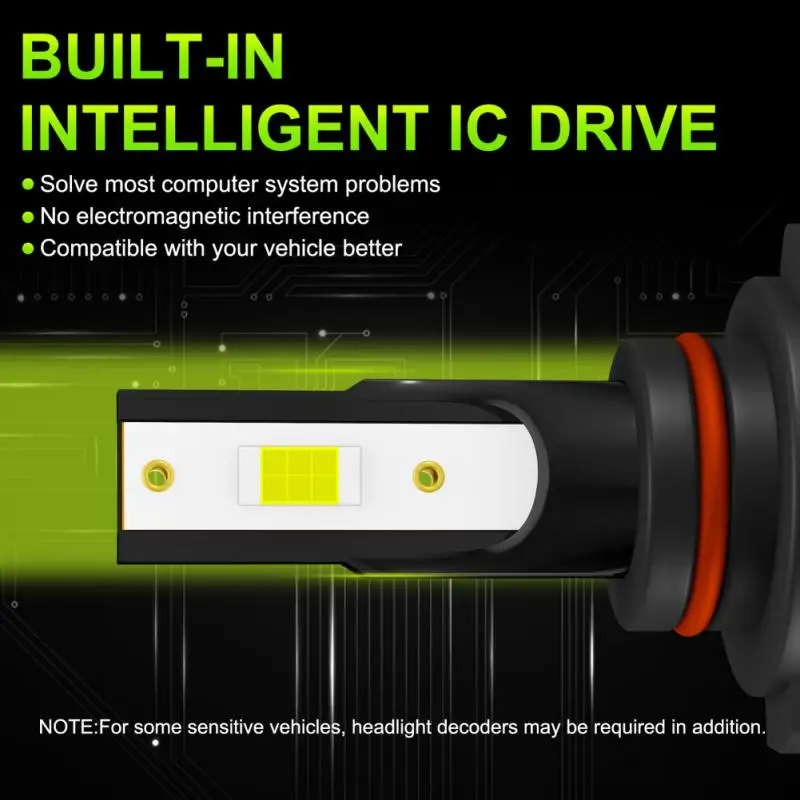 Lampu depan kabut LED hijau Lemon, lampu depan mobil H7 H8 H9 H11 9006 HB4 9005 HB3 Auto DRL mobil siang hari