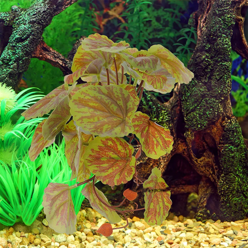 

Artificial Hanging Plants for Terrarium Reptile Habitat Decor Snake Frog Supplies Fake Green Leaf Climbing Decoration Easy