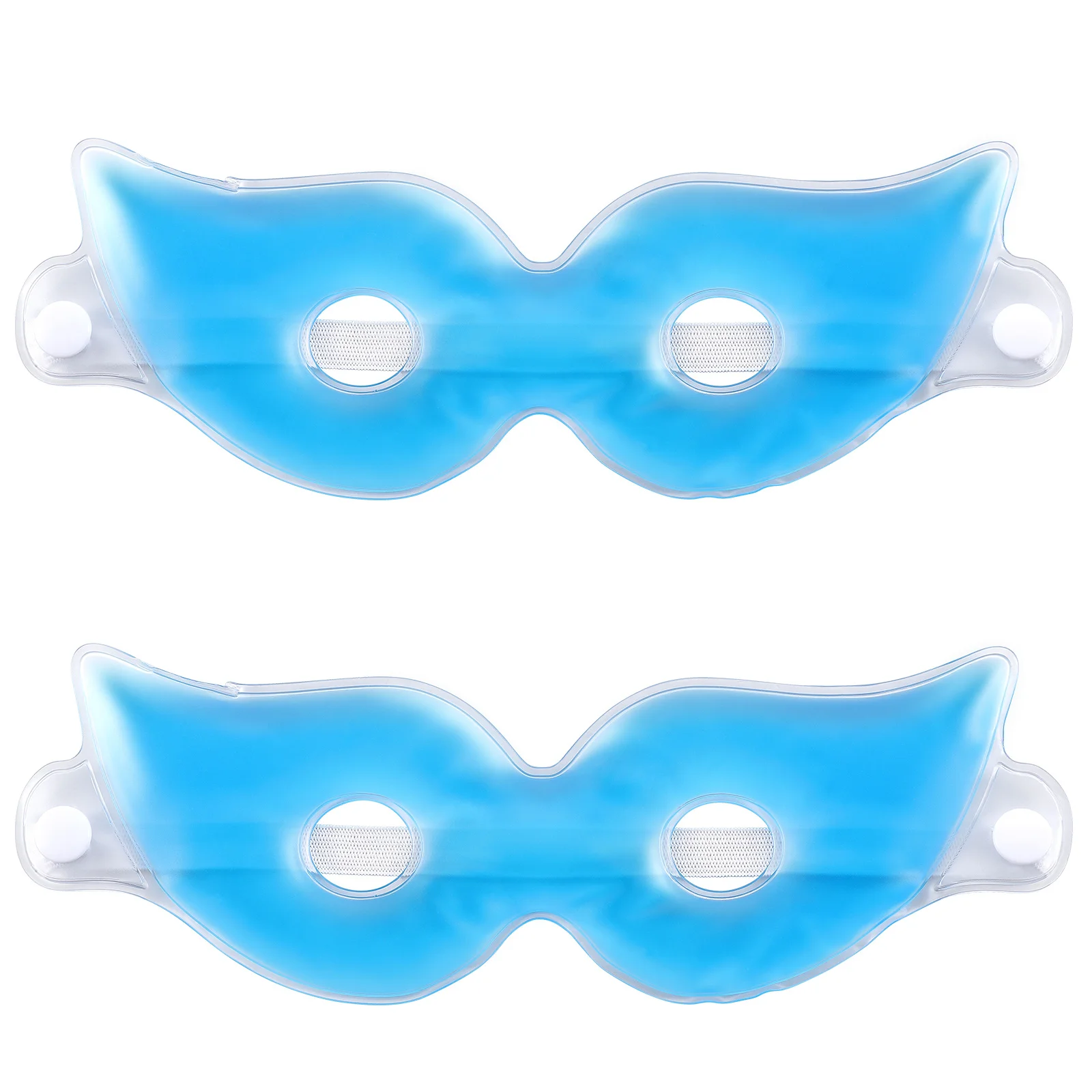 قطعتان من قناع العين الجل القابل لإعادة الاستخدام وضغط الثلج لانتفاخ العين وتخفيف الحكة واللياقة المريحة باللون الأزرق