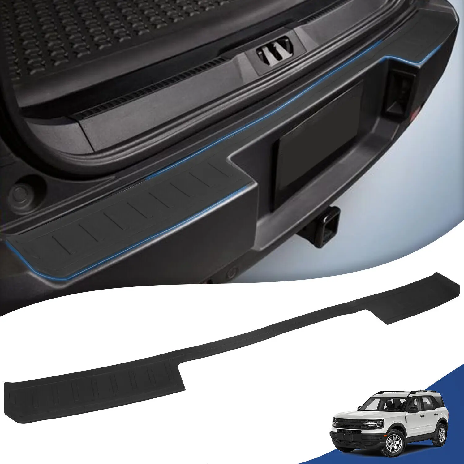 TPE Rear Bumper Guard Car Trunk Door Guard Strips Plate Protector Cover for Ford Bronco Sport 2021-2024 Exterior Accessories