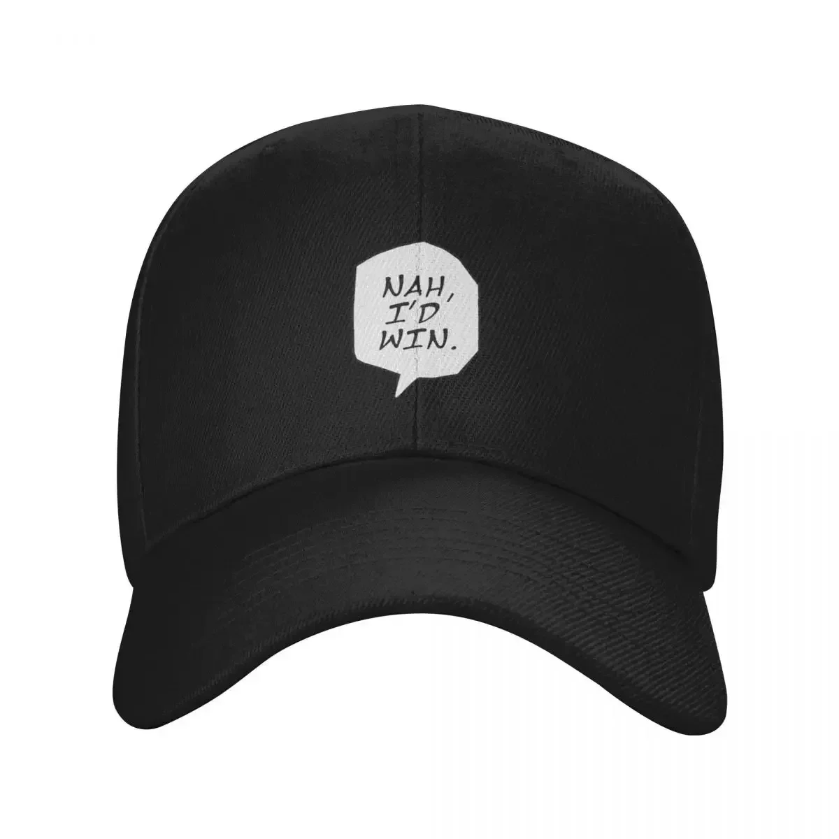 Manga Quote: Nah, I'd Win, Black Bubble Stamp Text Baseball Cap Snap Back Hat Golf Hat Fashion Beach Mens Hats Women's