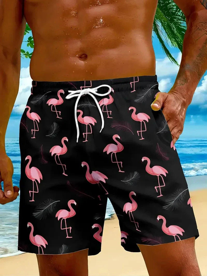 Flamingo Graphic Men Shorts 3d Printed Fashion Quick Dry Sportswear 2026 New Casual Animal Pattern Gym Swimming Trunks Shorts