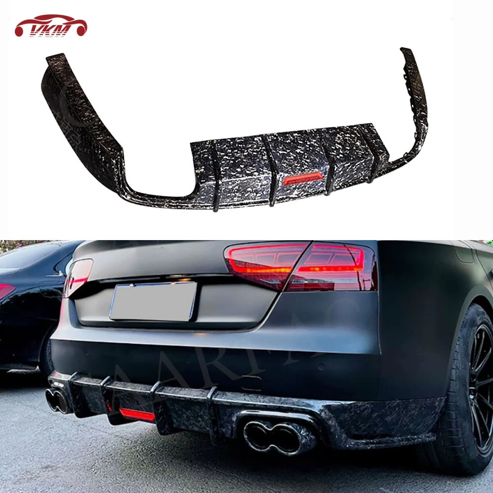 

Forged Carbon Fiber Rear Lip Diffuser Spoiler Apron for Audi A8 2010 - 2013 Rear Bumper Extension Protector FRP Car Accessories