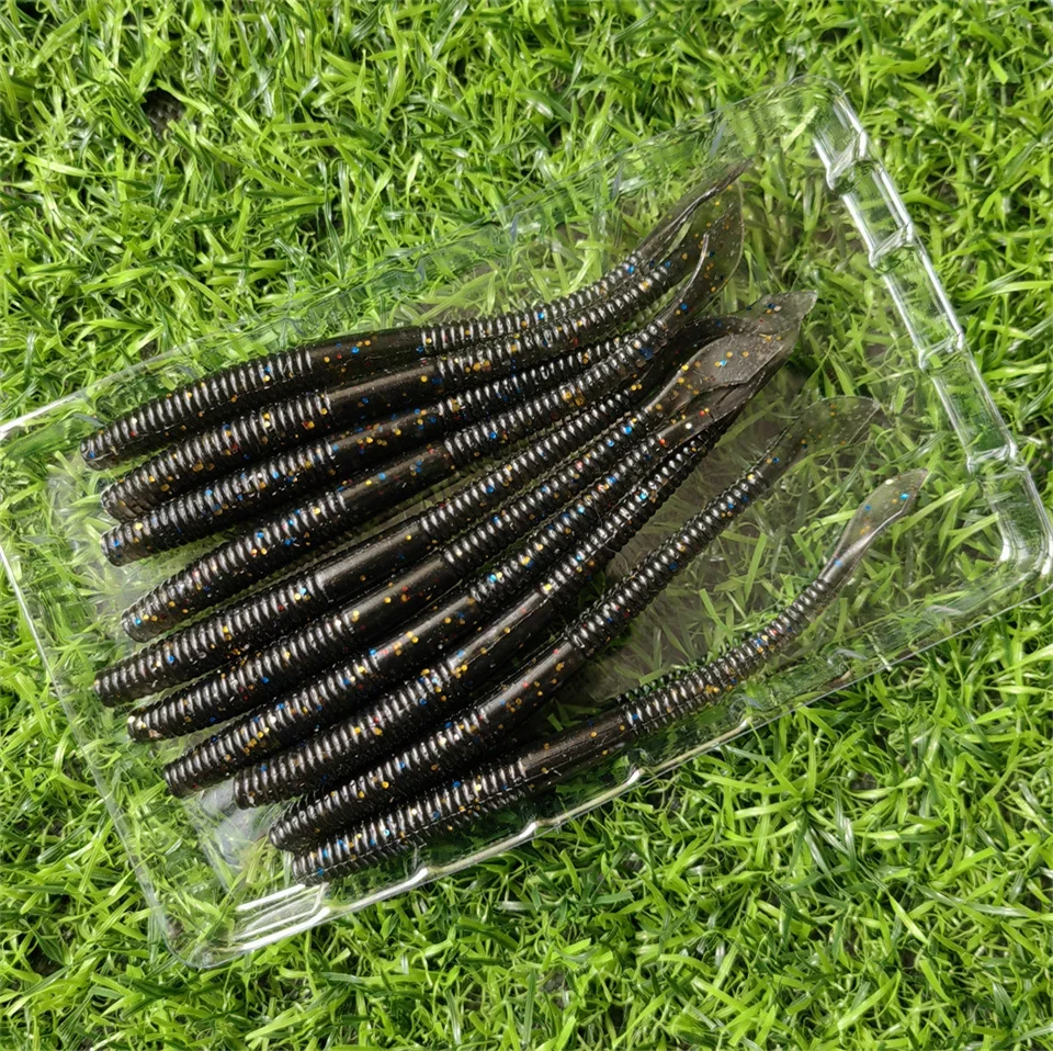 Mukun Soft Baits Wurm lockt Cutty 2,3mm 10 stücke g Angel köder Kurbel köder Angeln Forelle Hecht Wels Pesca künstlich – Detail 9