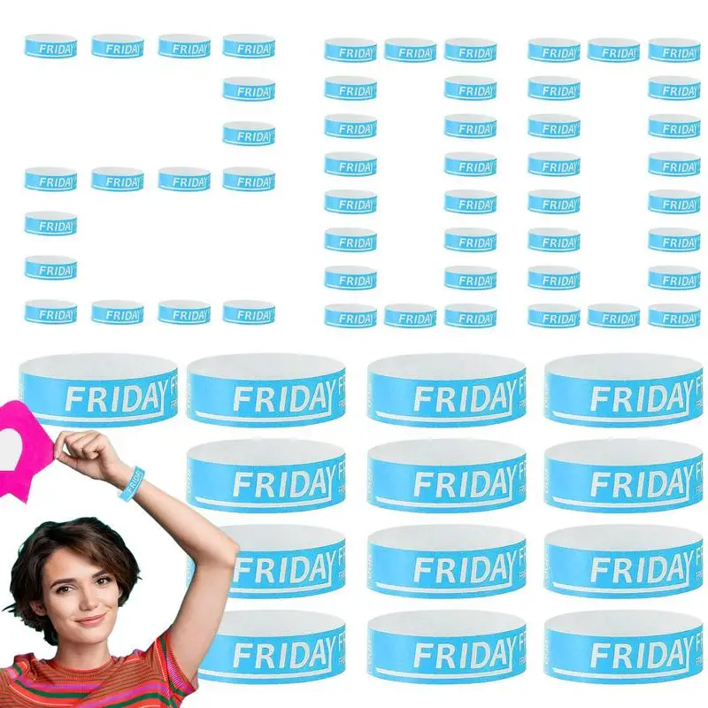

200 Pieces Waterproof Friday Paper Wristbands For Events Wrist Bands Wristbands For Events Concert Identification