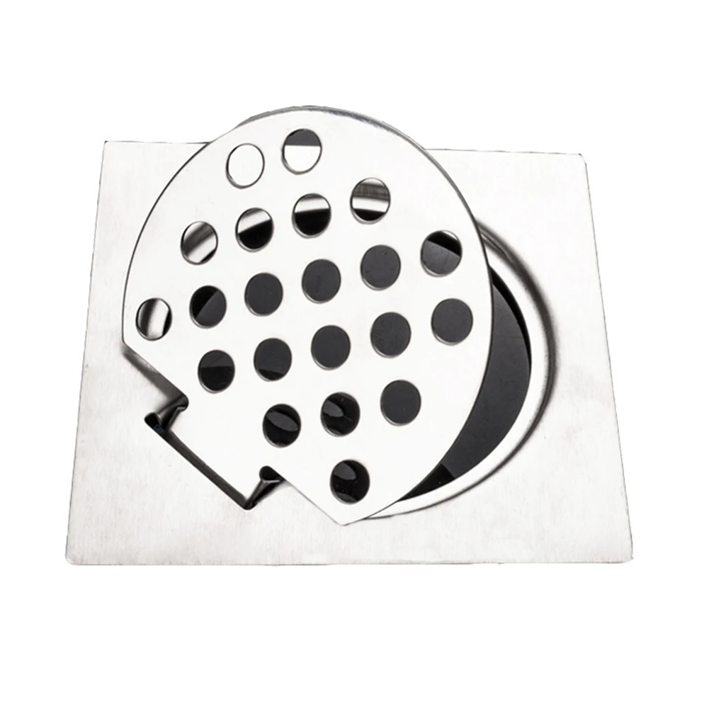 Stainless Steel 6 Inch Floor Drain For Kitchen, Bathroom And Balcony, Copper Core Flip Cover Design For Quick Water Discharge