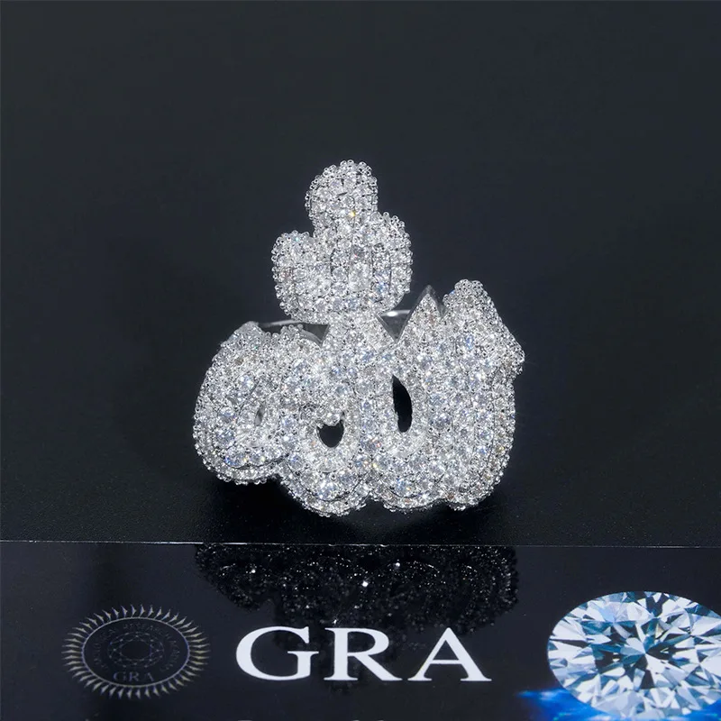 S925 Silvery Moissanite Fire Talisman Ring For Men Women Iced Out high-end Hip Hop Jewelry Pass Diamonds Tester With GRA