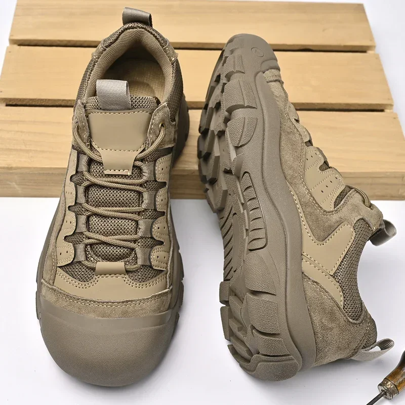 Non-Slip Outdoor Male Sneakers New Suede Leather Treking Footwear for Men Casual Hiking Shoes Travel Climbing Camping Trainers
