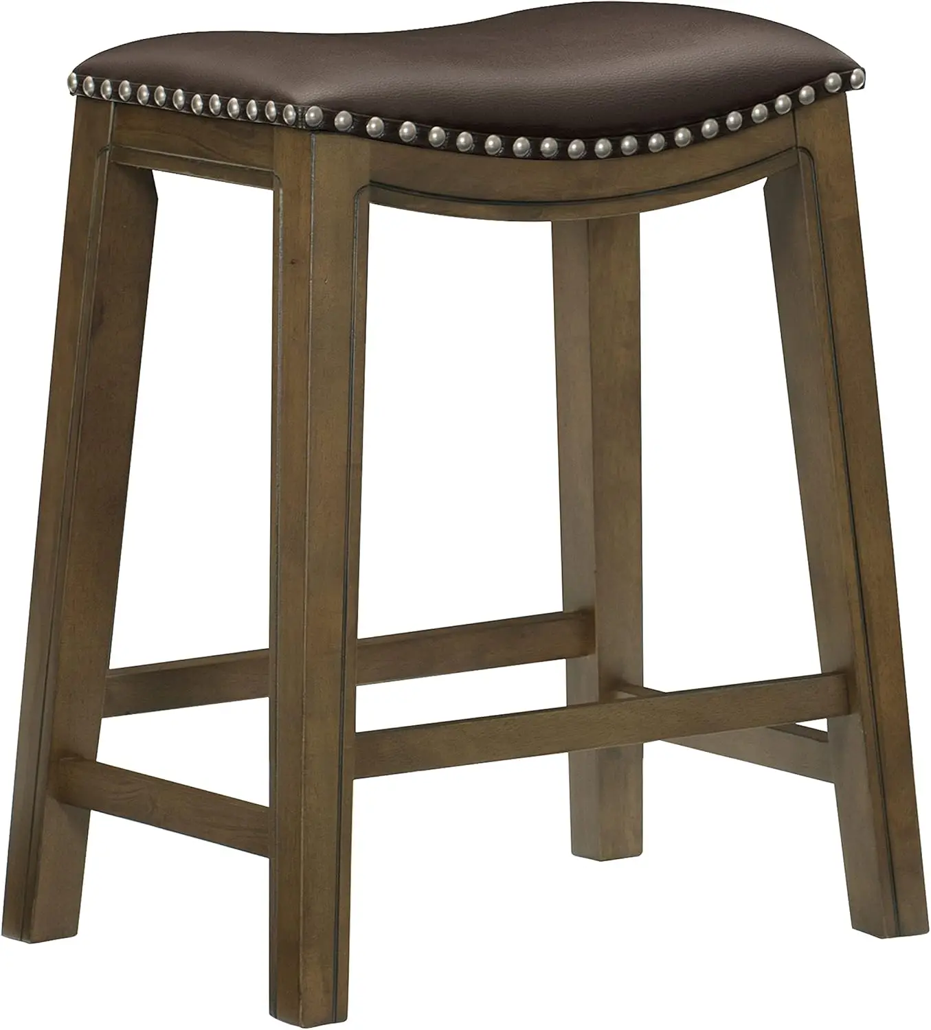 

Alviso Solid Wood Stools, 26-Inch Counter Height Upholstered Padded Counter Stools, Faux Leather, Easy Assembly Narrow Solid