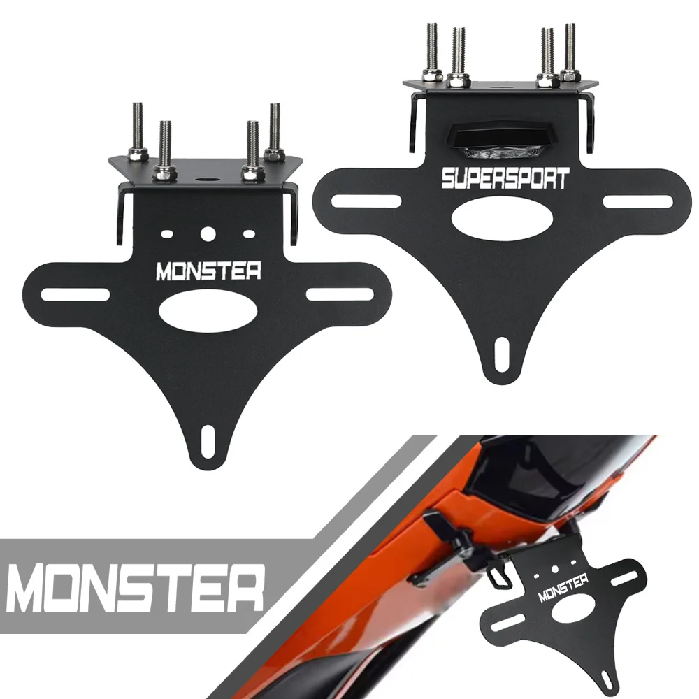 

Monster 1200 R S 797 659 821 2017- 2025 For DUCATI Supersport 939 950 License Plate Holder Fender Eliminator Tail Tidy LED Light