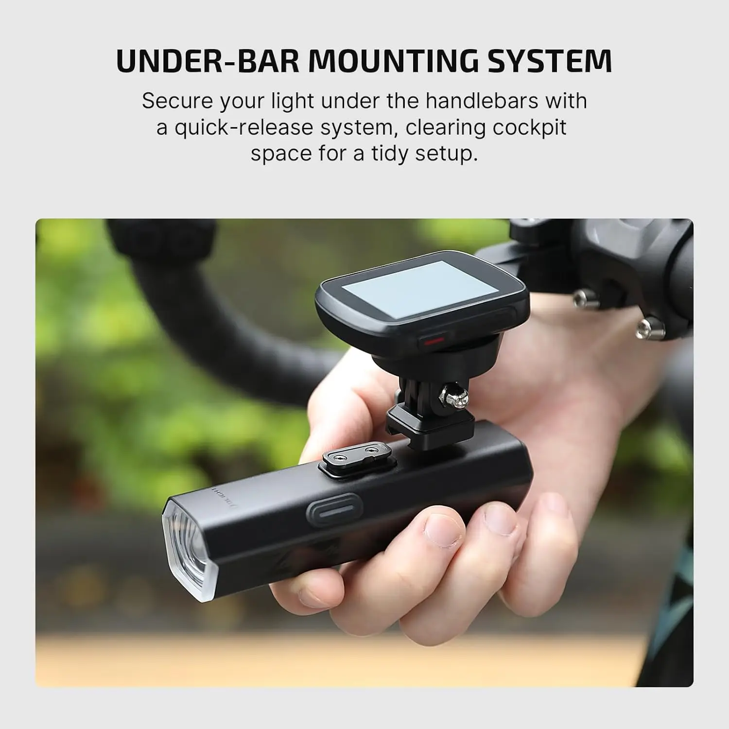 Goshawk Luz de bicicleta recargable de 1600 Lm, impermeable, tipo C, control remoto, haz alto/bajo, lanzamiento de 580 pies para montaña y urbano