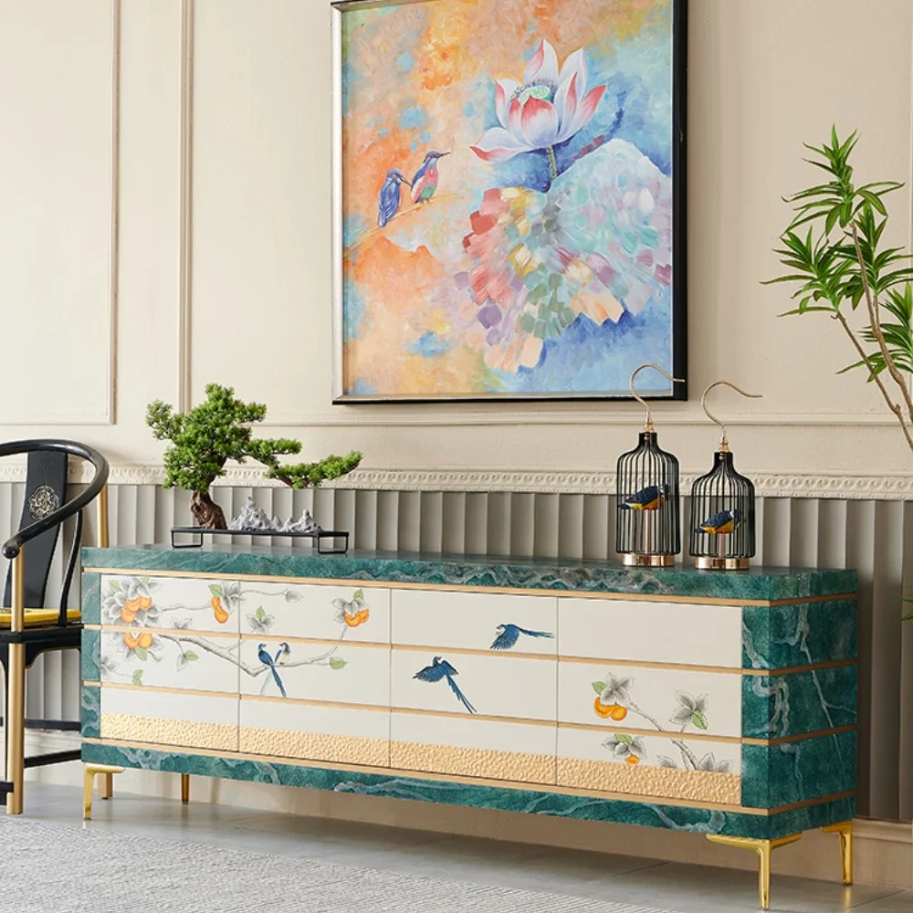 

Modern Light Luxury French Cream Style New Chinese Original Painted Ruyi Living Room