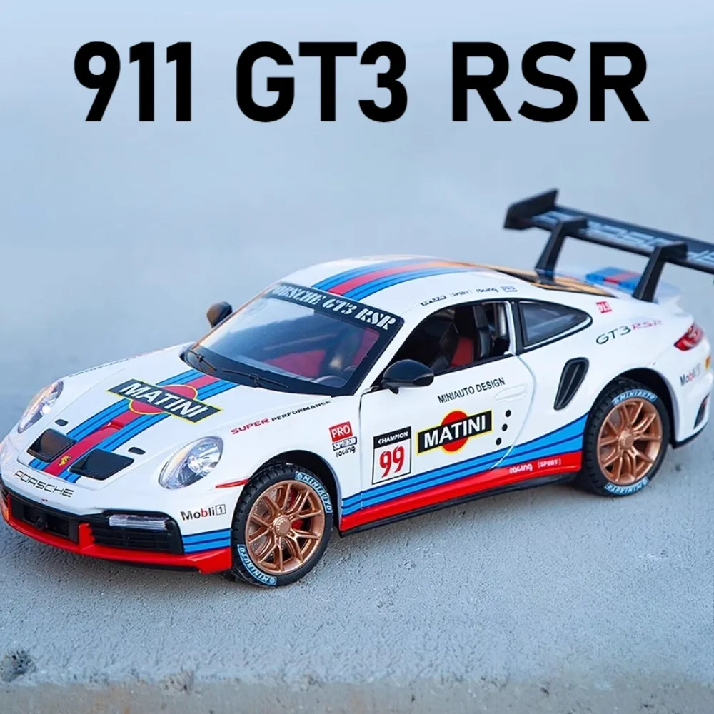 1:24 911 GT3 RSR Panamera Modello di auto sportiva Porte giocattolo Aperto Pressofuso in metallo Suono leggero Tirare indietro Modelli di veicoli Ornamenti Regali