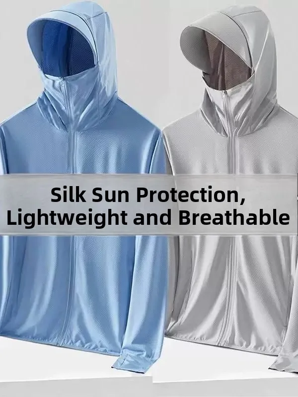 

Men's Ice Silk Ultra-Thin Breathable Sun Protection Clothing Summer New Outdoor Fishing Jacket Loose Fit Long Sleeve Zipper