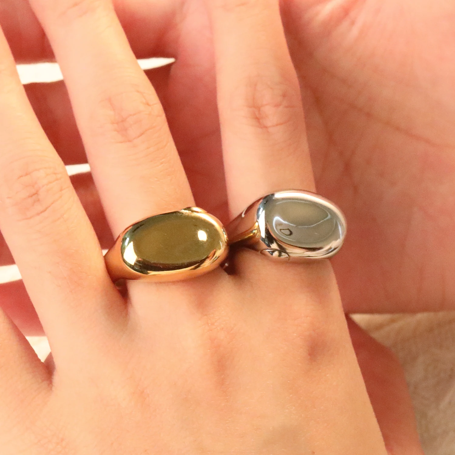 ASONSTEEL Trendy Einfache Edelstahl Ringe Persönlichkeit Glänzend Wasserdicht Anti Allergische Finger Ring Mode Schmuck Unisex