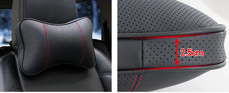 2PCS Top Qualität Rindsleder Auto Hals Kissen Kopfstütze Hals Kissen Unterstützung Auto Universal Sitz Weiche Atmungsaktive Innen Dekoration – Detail 8