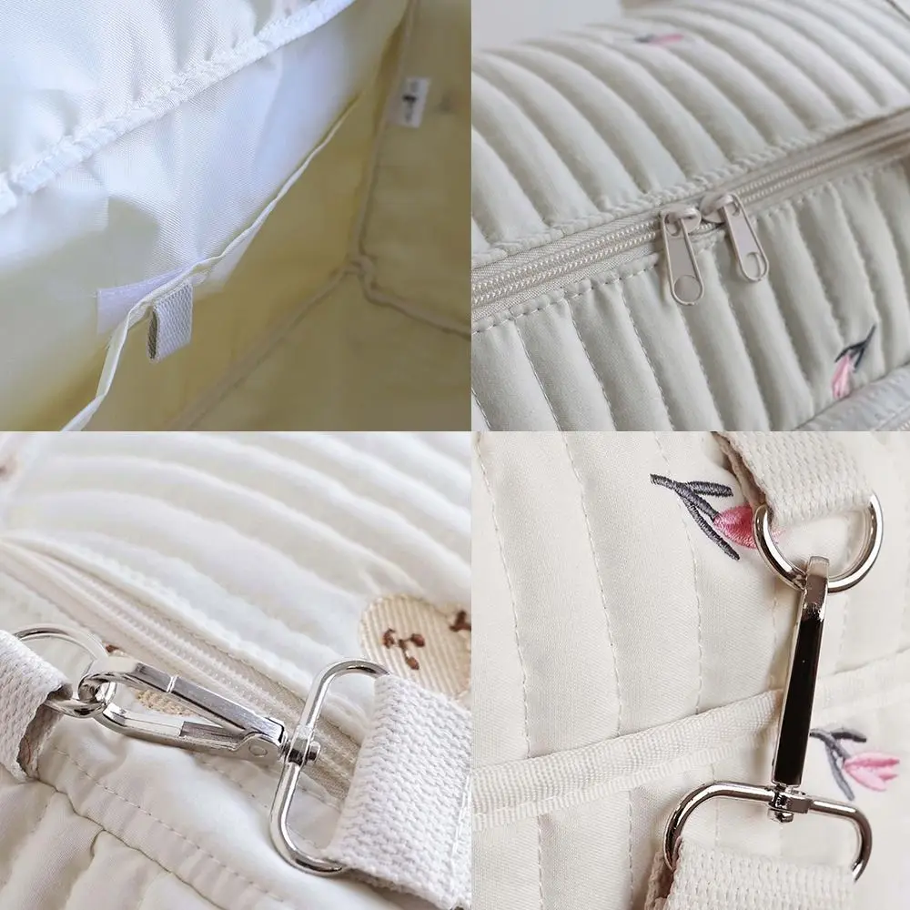 

Little Bear Embroidered Diaper Bag Large Capacity Lightweight Diaper Changing Tote Bag with Shoulder Strap Leisure Luggage Bag