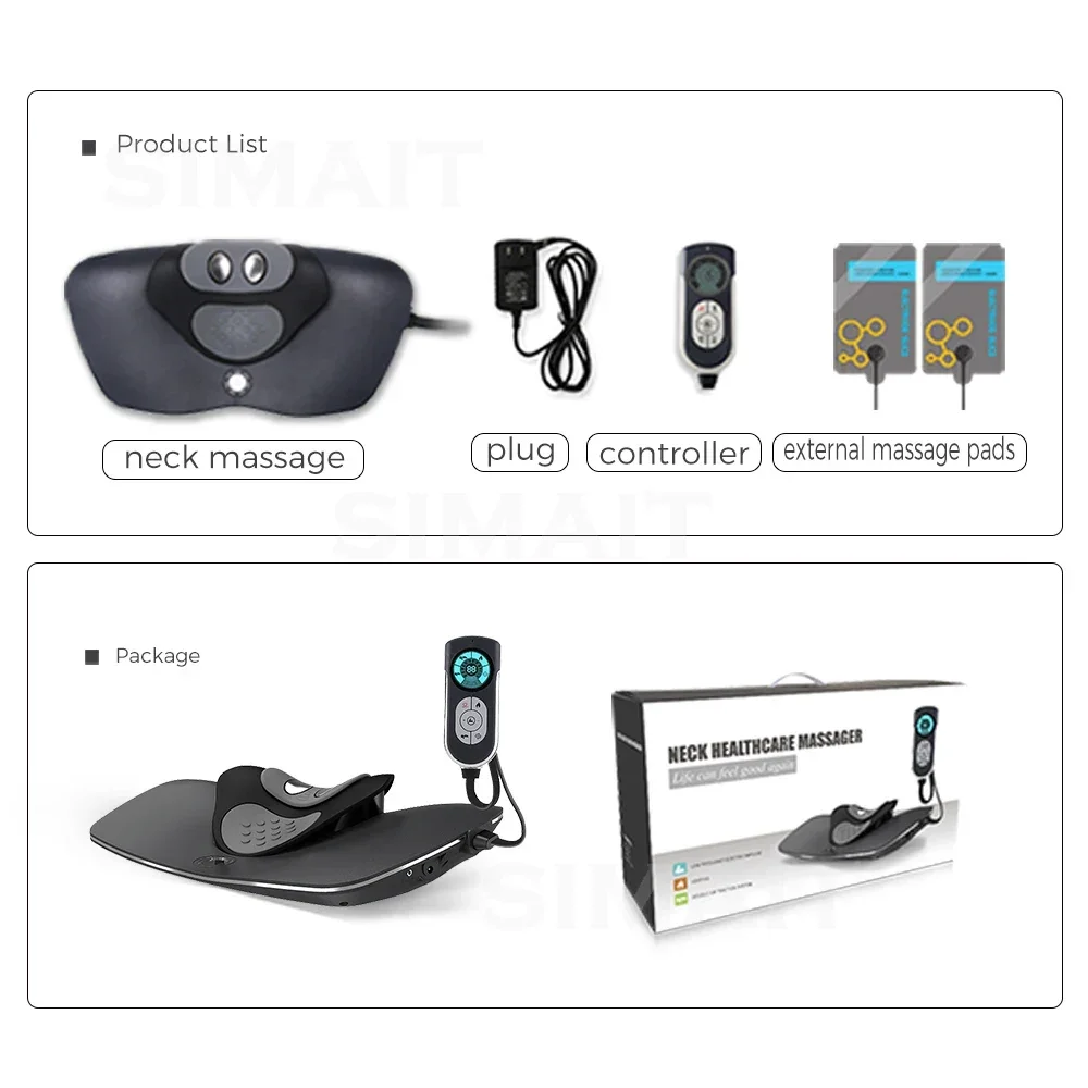 Alphay Massage Products Cervical Massager Traction Machine Electric Heat Therapy Massage Pillow