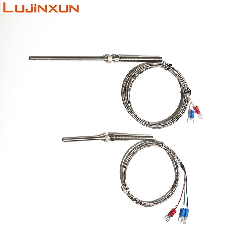 LUJINXUN Thermocouple M8x1.25mm PT100 K type Temperature Thermostat Sensor Stainless Steel Probe 5x30/50/100/150/200mm 1pc