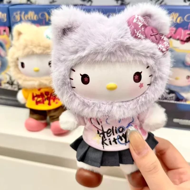 Genuine Sanrio Family Graffiti Hello-Kitty Vinyl Plush Blind Box Figurine Cute Gift Bag Pendant Decoration Holiday Surprise view 4
