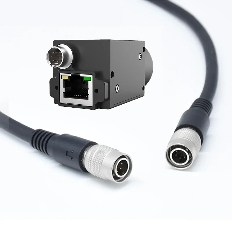 HRS Industrial Camera Connector Compatible with Hirose 4 6 7 10 12 Pin Male Female with 1 Meter Wire IO Line Power Plug Adapter