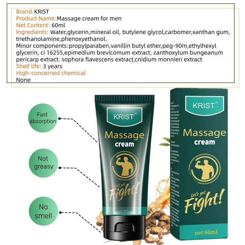 Men's Massage Cream for Intimate Experience Interactive Relaxation Fast Absorption Non-Greasy Promotes Bonding And Comfort