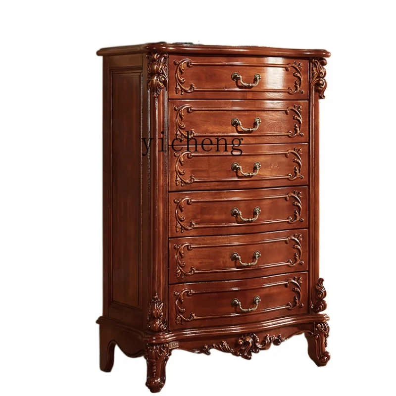 

ZC Solid Wood Chest of Drawers Master Bedroom Locker Storage Cabinet Six-Bucket Cabinet Drawer Cabinet