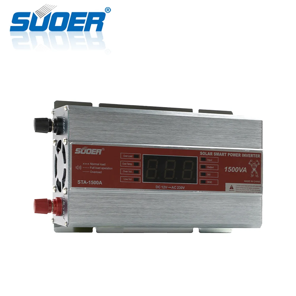 Suoer【 Modified Sine Wave Inverter 】modified sine wave 12v 220v 1500w inverter dc ac inverter solar inverter (STA-1500A)