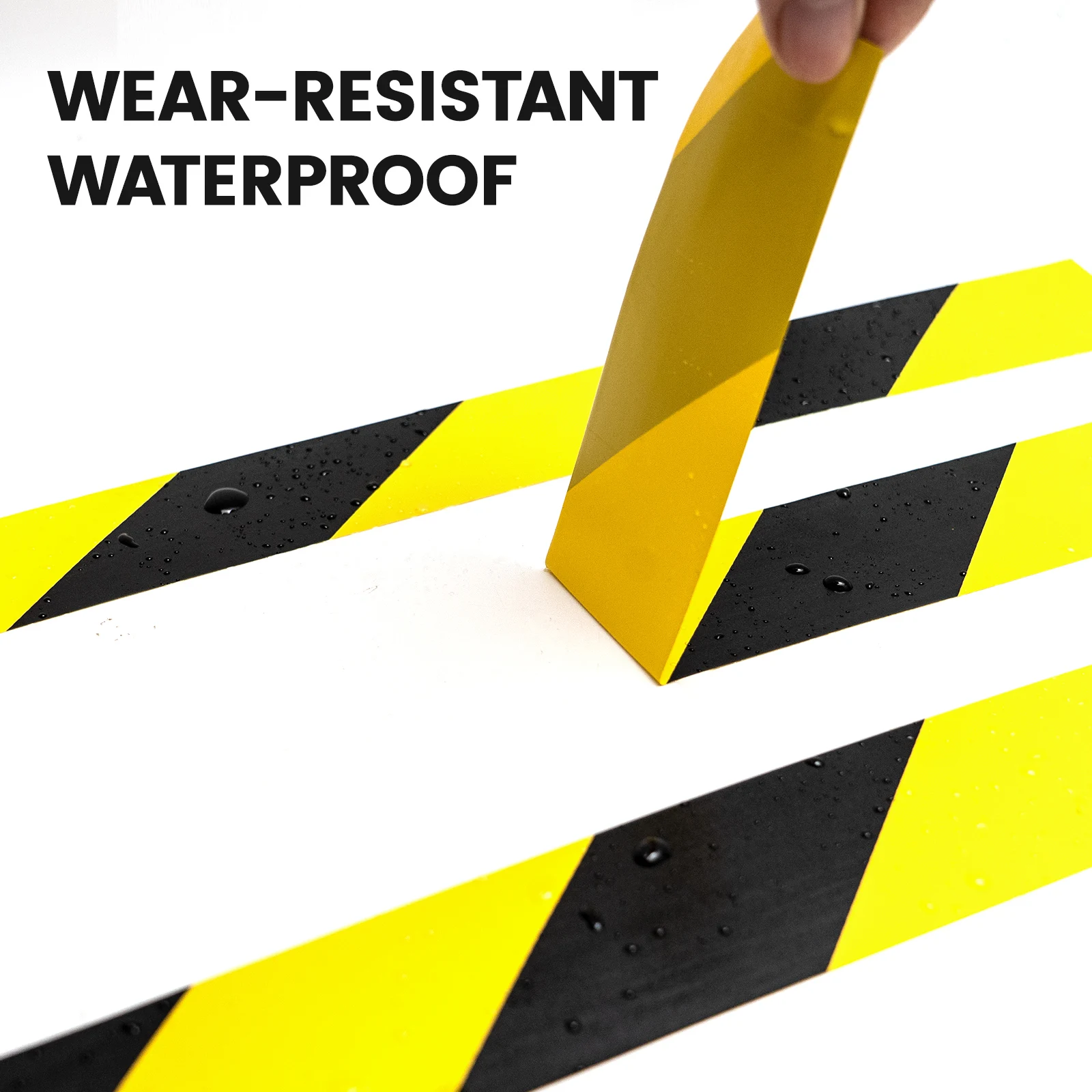 BOZZYS PVC Floor Warning Tape High Visibility Hazard Marking Tape Waterproof No Residue 150% Elongation Strong Self-Adhesive