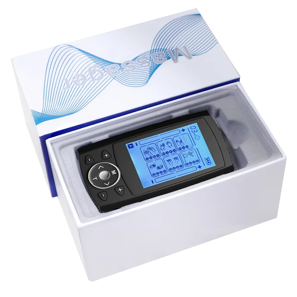 TENS EMS Muscle Stimulator 24 Modes LCD Display Electric Pulse Massager Mild Vibration Portable Neck Back Full Body Care Tool