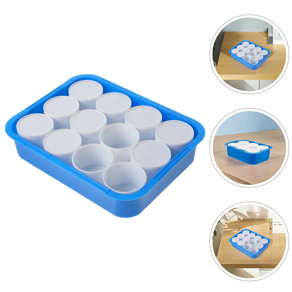 

2 Pcs Watercolor Oil Painting Palette Box Mixing with Tray Non-metal Pallet Plastic Artists Cup