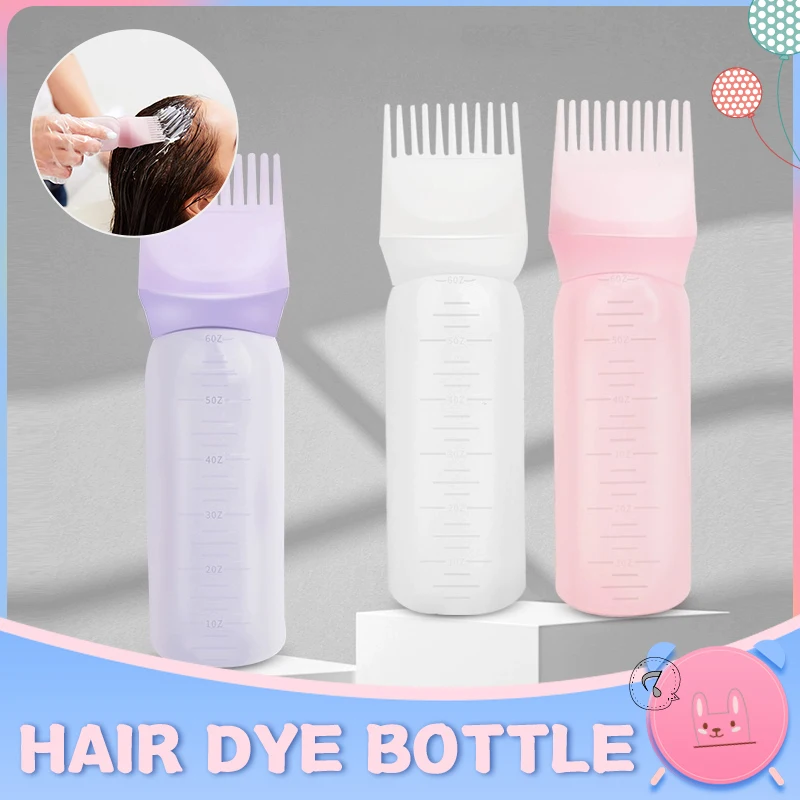 1Pc 3 Colors 120ml Plastic Hair Dye Refillable Bottle Applicator Comb Dispensing Salon Hair Coloring Hairdressing Styling Tools