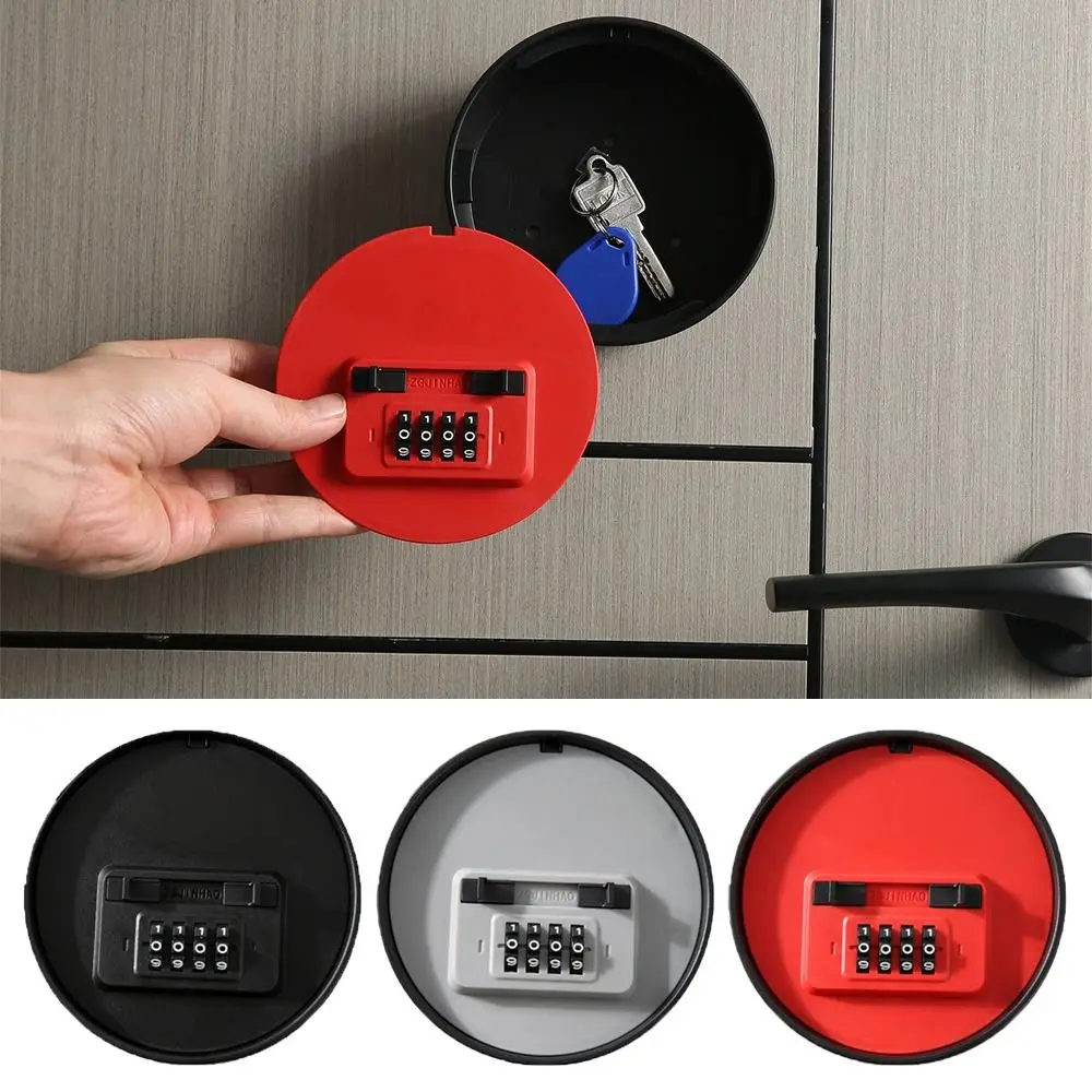 Useful Round Shape Password Box Wall Mount Hidden Security Code Lock Resettable Code Key Storage Case Home Security