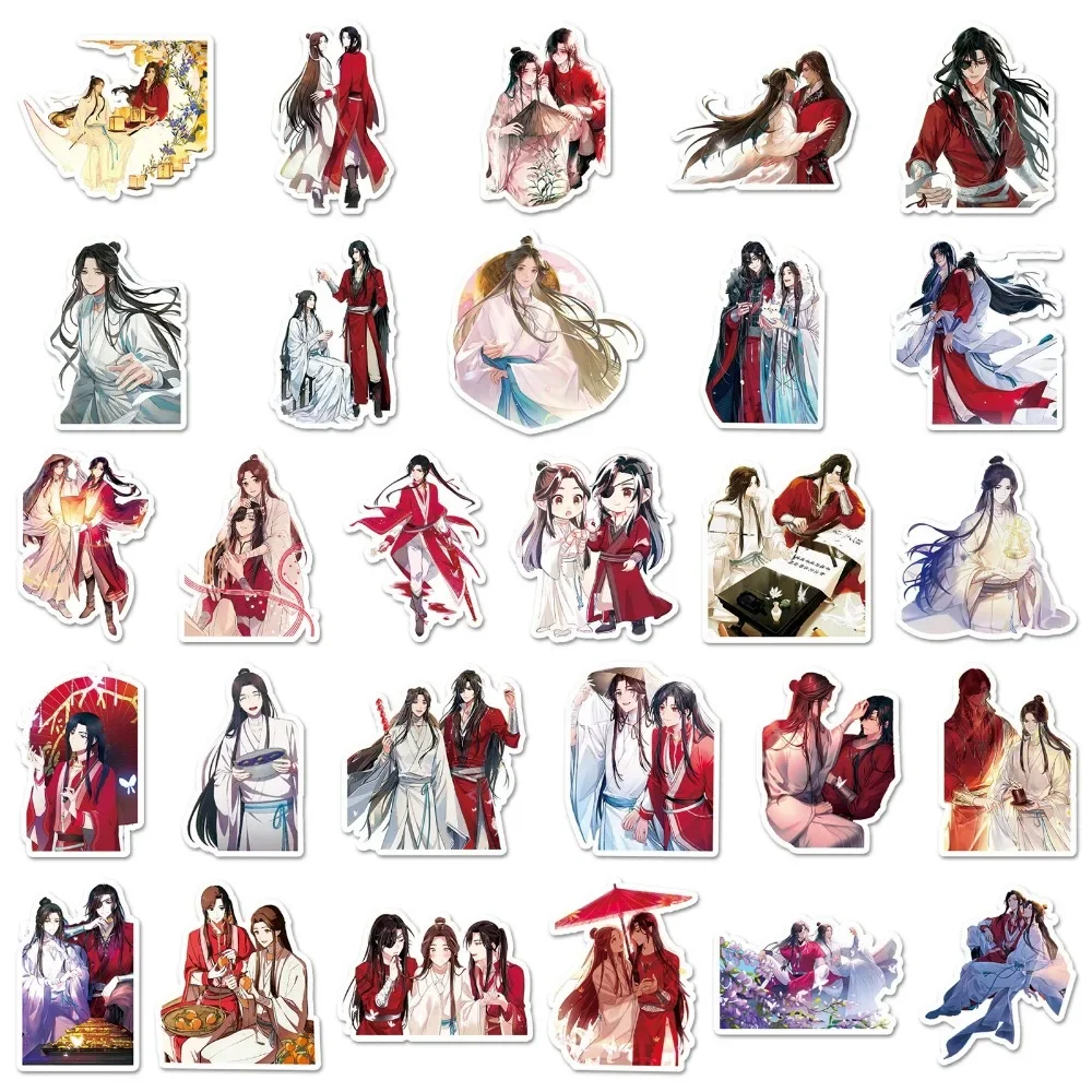 Imagem -05 - Anime Adesivos Decoração Mala Scrapbooking Laptop Telefone Papelaria Criança Pacote de Decalque Tgcf 10 Pcs 58 Pcs