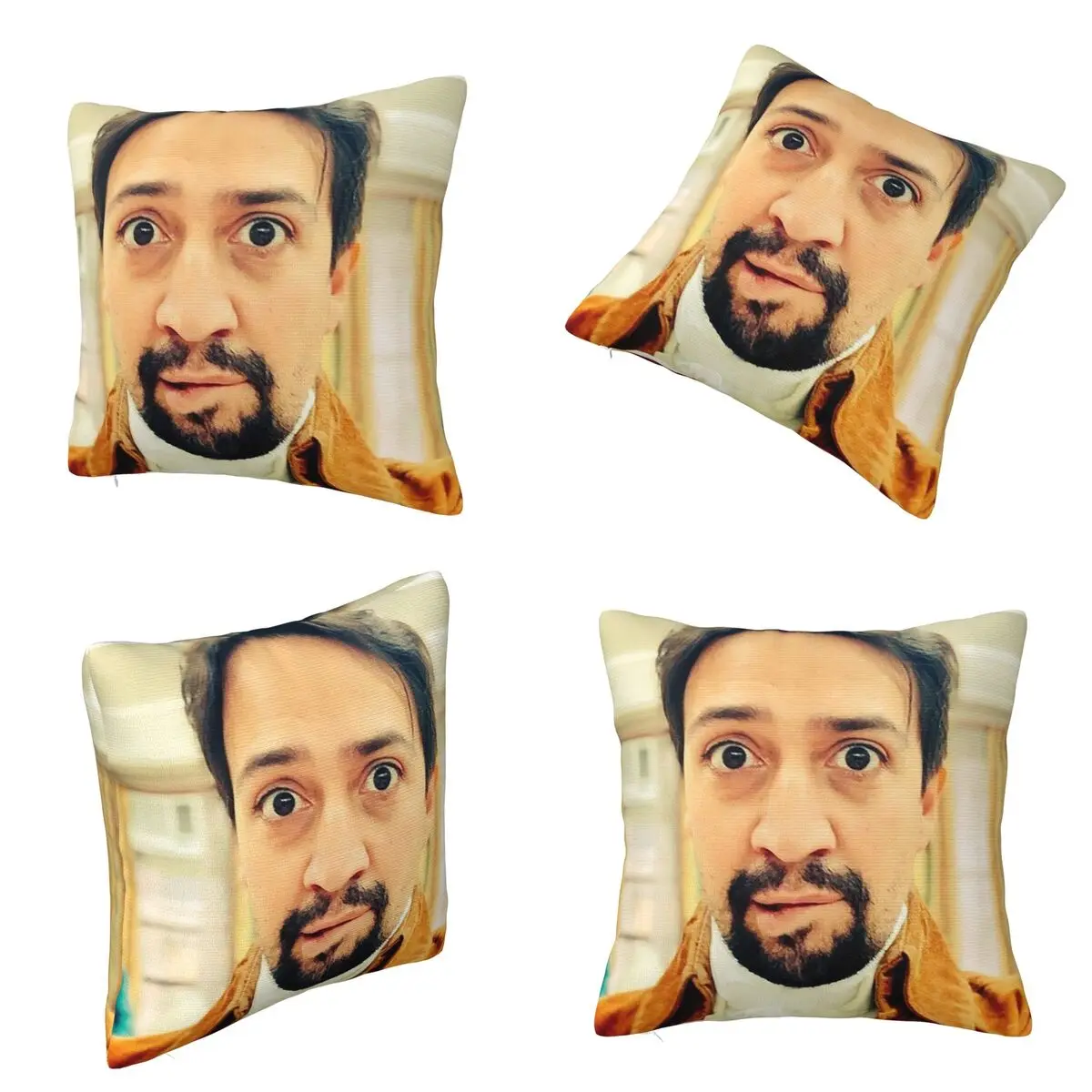 لين مانويل ميراندا عض له الشفاه مربع المخدة غطاء الوسادة الراحة كيس وسادة رمي غطاء وسادة للمنزل غرفة نوم السيارة