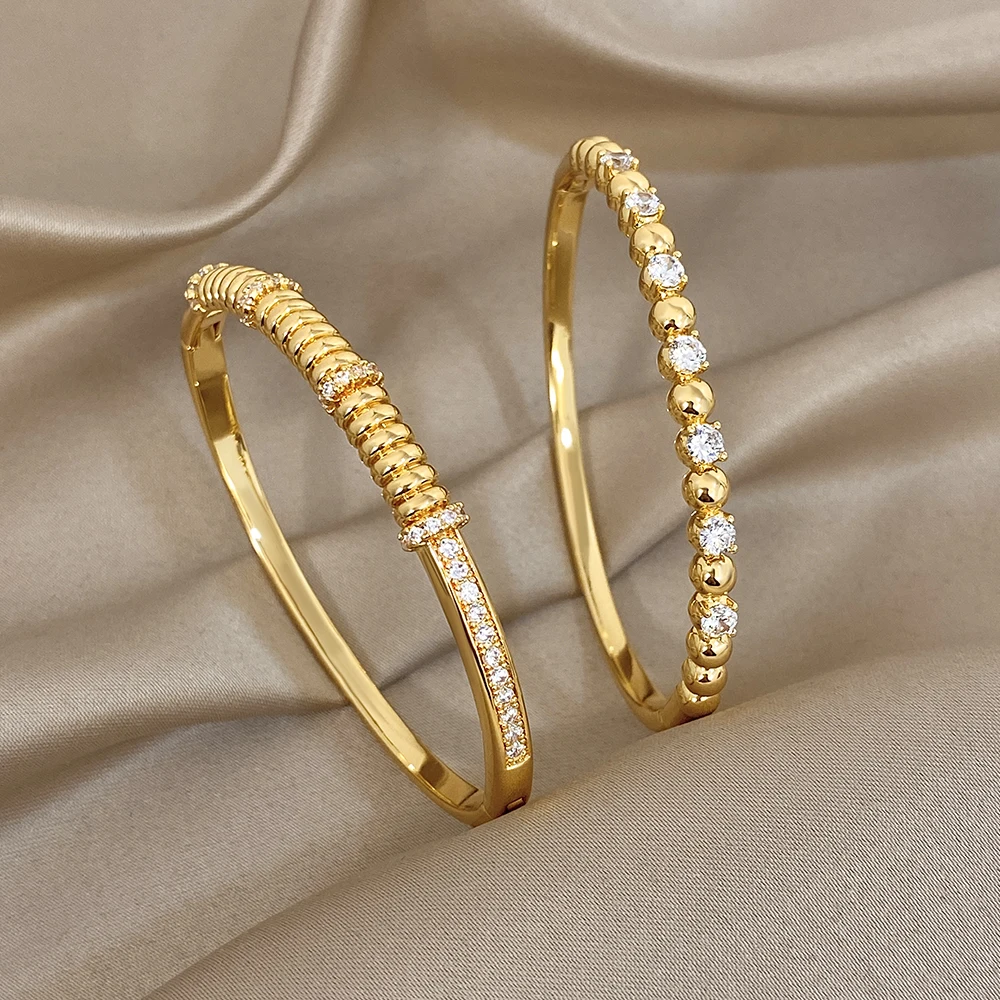 Браслет Greatera в стиле легкой роскоши с проволочной оплеткой и стразами, изысканные женские браслеты с круглыми бусинами, ювелирные украшения