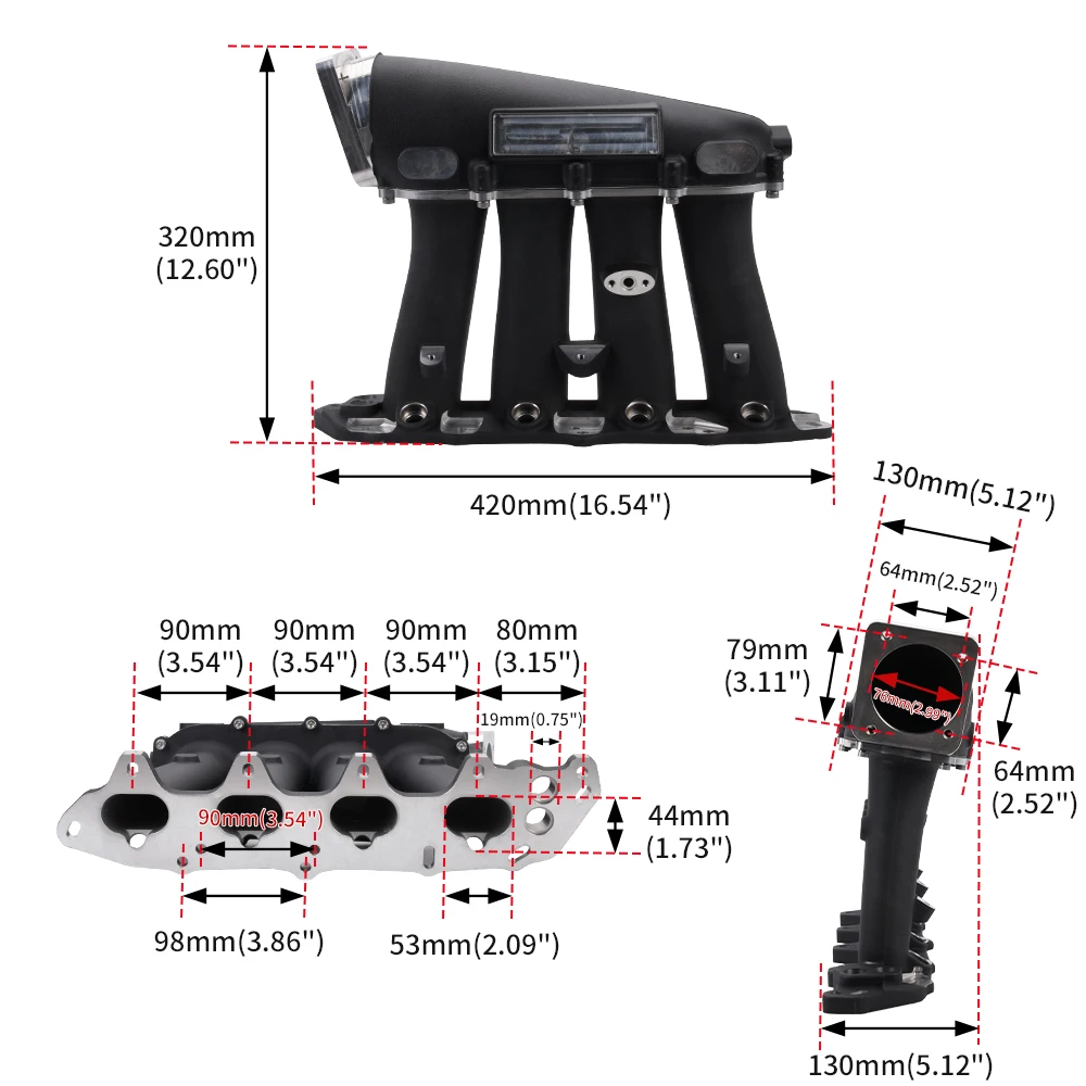 RASTP-B Series Ultra Street Engines Intake Manifold For Honda Acura B16A/B17A/B18C/B18C1/B18C5 and VTEC Engines CR1864