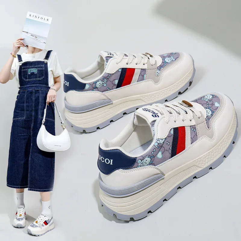 Papa-Schuhe mit dicken Sohlen, Straßenfotografie im neuen Frühlingsstil, Damen-Sportschuhe, höhenvergrößernde Freizeitschuhe