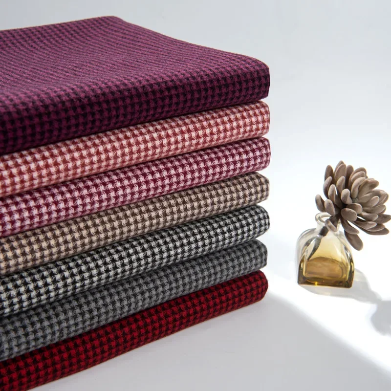 

Wool Polyester Fashion Clothing Plaid Fabric Autumn Winter Coat for Dress Soft Wholesale Cloth by Meter Diy Sewing Material